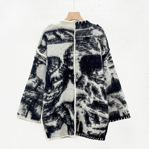 Women's Angora Goat Wool V Neck Long Sleeve Sweater Manufacturer - MOQ 100 pcs - Style 52016