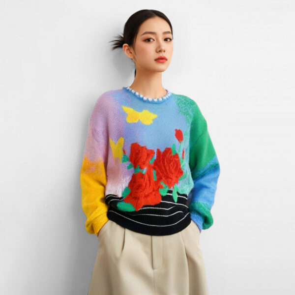 Women's Crew Neck Long Sleeve Sweater Manufacturer - MOQ 100 pcs - Style 52024 Women's Crew Neck Long Sleeve Sweater Manufacturer - MOQ 100 pcs - Style 52024