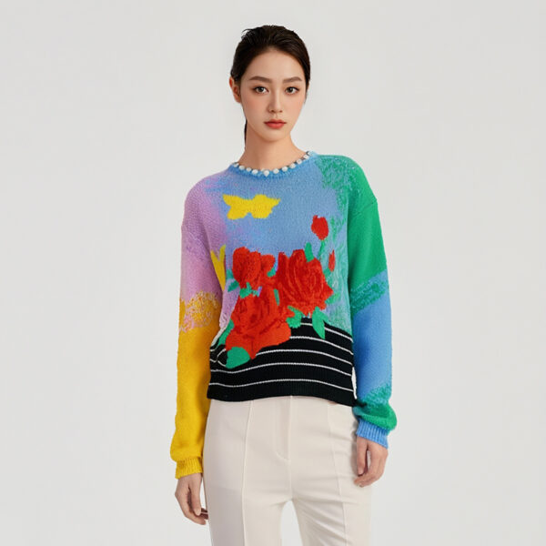 Women's Crew Neck Long Sleeve Sweater Manufacturer - MOQ 100 pcs - Style 52024 Women's Crew Neck Long Sleeve Sweater Manufacturer - MOQ 100 pcs - Style 52024