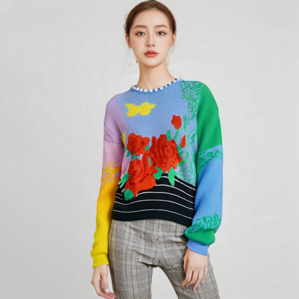 Women's Crew Neck Long Sleeve Sweater Manufacturer - MOQ 100 pcs - Style 52024 Women's Crew Neck Long Sleeve Sweater Manufacturer - MOQ 100 pcs - Style 52024