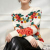 Women's Pullover Crew Neck Long Sleeve Sweater Manufacturer - MOQ 100 pcs - Style 53002