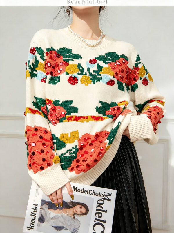Women's Pullover Crew Neck Long Sleeve Sweater Manufacturer - MOQ 100 pcs - Style 53002