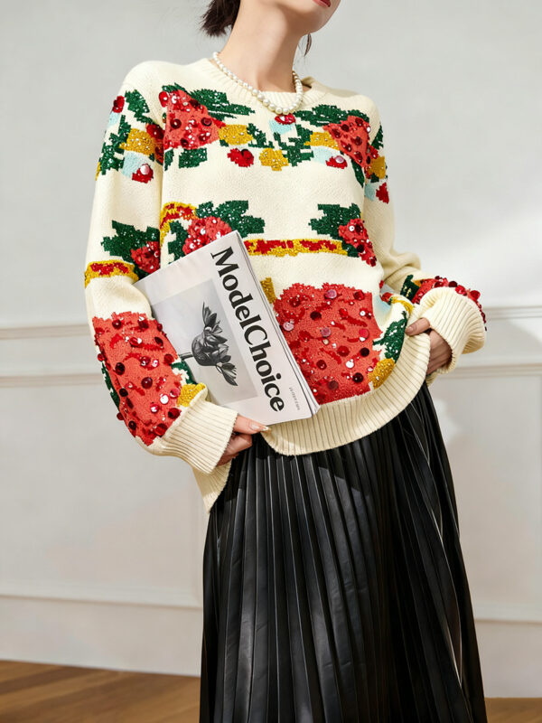 Women's Pullover Crew Neck Long Sleeve Sweater Manufacturer - MOQ 100 pcs - Style 53002