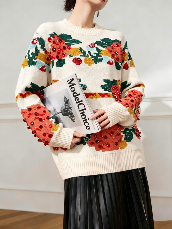 Women's Pullover Crew Neck Long Sleeve Sweater Manufacturer - MOQ 100 pcs - Style 53002