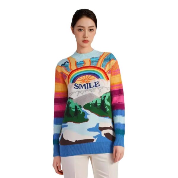 Women's Pullover Crew Neck Long Sleeve Sweater Manufacturer - MOQ 100 pcs - Style 53007Y