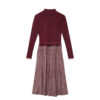 Women’s Brown Mock-Neck Plaid-Skirt Knit Dress — Style 55004 - KnitwearSource