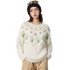 Women's Pullover Crew Neck Long Sleeve Sweater Manufacturer - MOQ 100 pcs - Style 58007