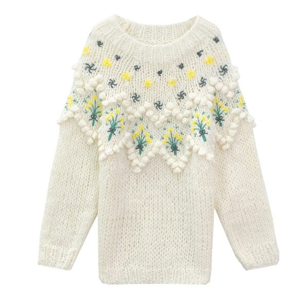 Women's Pullover Crew Neck Long Sleeve Sweater Manufacturer - MOQ 100 pcs - Style 58007