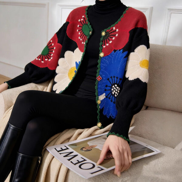 Women's Viscose Fiber Cardigan Crew Neck Long Sleeve Sweater Manufacturer - MOQ 100 pcs - Style 58008