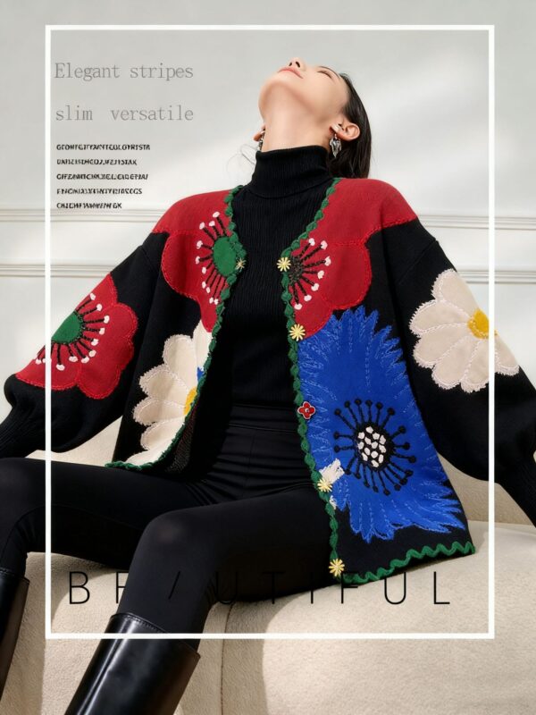 Women's Viscose Fiber Cardigan Crew Neck Long Sleeve Sweater Manufacturer - MOQ 100 pcs - Style 58008