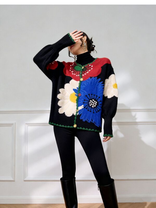 Women's Viscose Fiber Cardigan Crew Neck Long Sleeve Sweater Manufacturer - MOQ 100 pcs - Style 58008