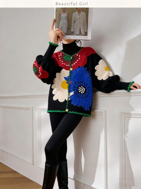 Women's Viscose Fiber Cardigan Crew Neck Long Sleeve Sweater Manufacturer - MOQ 100 pcs - Style 58008