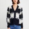 Women's Cardigan V Neck Long Sleeve Sweater Manufacturer - MOQ 100 pcs - Style 58014