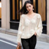 Women's Unbranded / Private Label Ready Pullover Long Sleeve Sweater Manufacturer - MOQ 100 pcs - Style 58015
