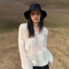 Women's Unbranded / Private Label Ready Pullover Long Sleeve Sweater Manufacturer - MOQ 100 pcs - Style 58015
