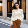 Women's Unbranded / Private Label Ready Pullover Long Sleeve Sweater Manufacturer - MOQ 100 pcs - Style 58015