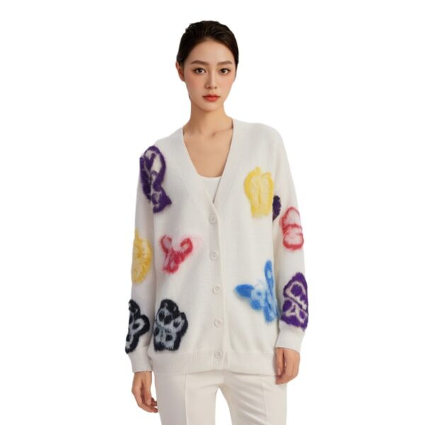 Women's Cardigan Crew Neck Long Sleeve Sweater Manufacturer - MOQ 100 pcs - Style 58016