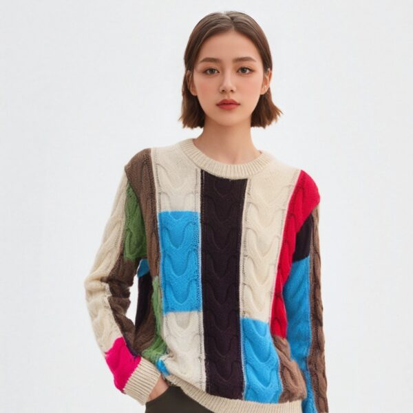 Women's Pullover Crew Neck Long Sleeve Sweater Manufacturer - MOQ 100 pcs - Style 58018