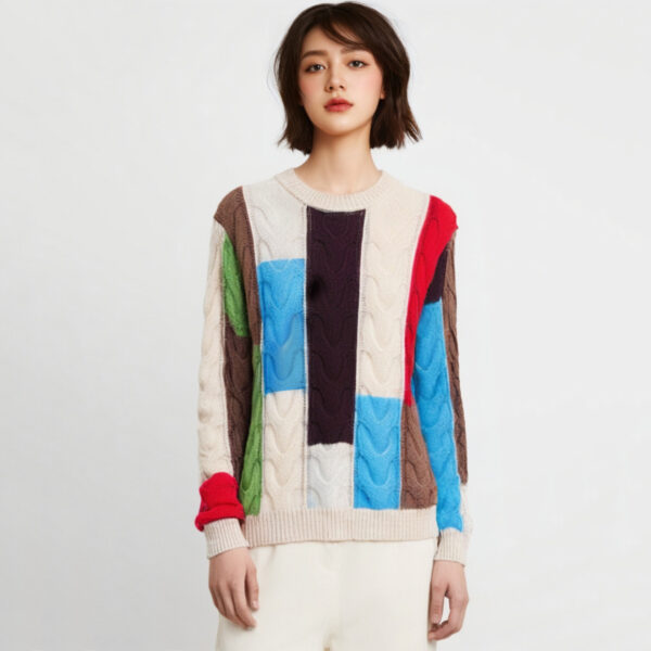 Women's Pullover Crew Neck Long Sleeve Sweater Manufacturer - MOQ 100 pcs - Style 58018