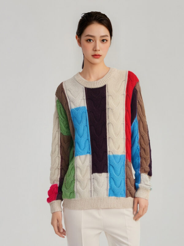 Women's Pullover Crew Neck Long Sleeve Sweater Manufacturer - MOQ 100 pcs - Style 58018