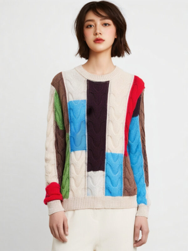 Women's Pullover Crew Neck Long Sleeve Sweater Manufacturer - MOQ 100 pcs - Style 58018