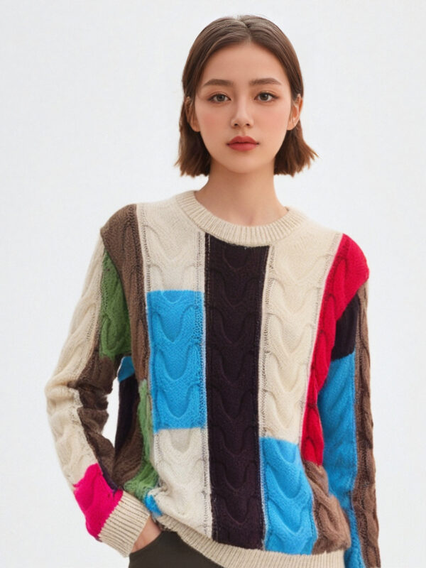 Women's Pullover Crew Neck Long Sleeve Sweater Manufacturer - MOQ 100 pcs - Style 58018