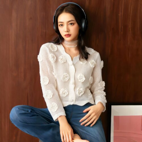 Women's Cardigan V Neck Long Sleeve Sweater Manufacturer - MOQ 100 pcs - Style 58019 Women's Cardigan V Neck Long Sleeve Sweater Manufacturer - MOQ 100 pcs - Style 58019