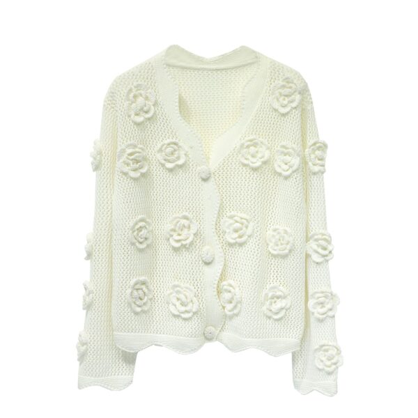 Women's Cardigan V Neck Long Sleeve Sweater Manufacturer - MOQ 100 pcs - Style 58019
