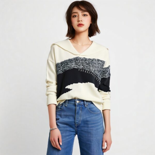 Women's Pullover Long Sleeve Sweater Manufacturer - MOQ 100 pcs - Style 58020