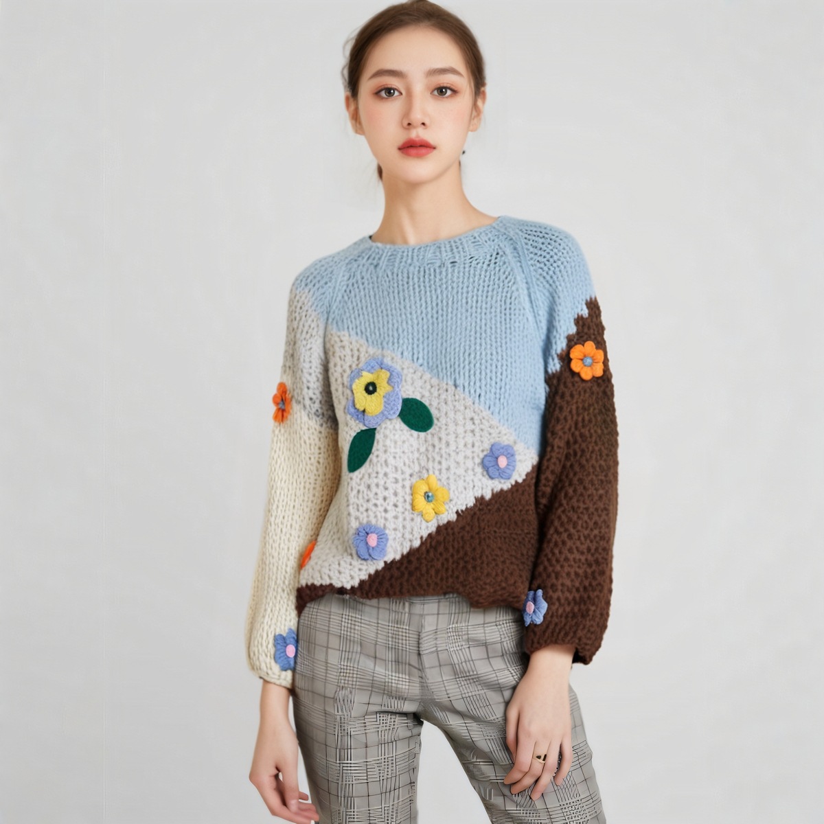 Women's Viscose Fiber Pullover Crew Neck Long Sleeve Sweater Manufacturer - MOQ 100 pcs - Style 58024