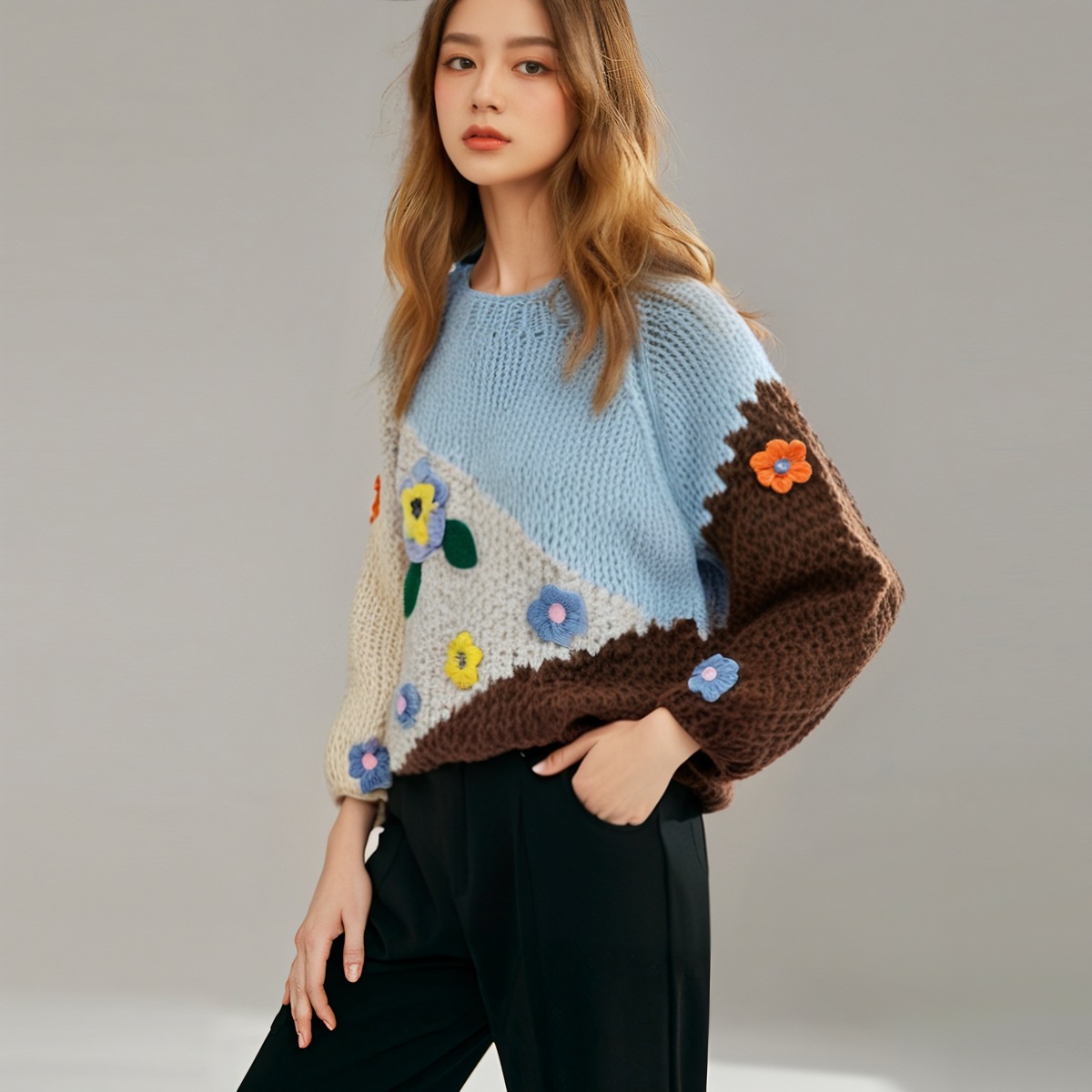 Women's Viscose Fiber Pullover Crew Neck Long Sleeve Sweater Manufacturer - MOQ 100 pcs - Style 58024