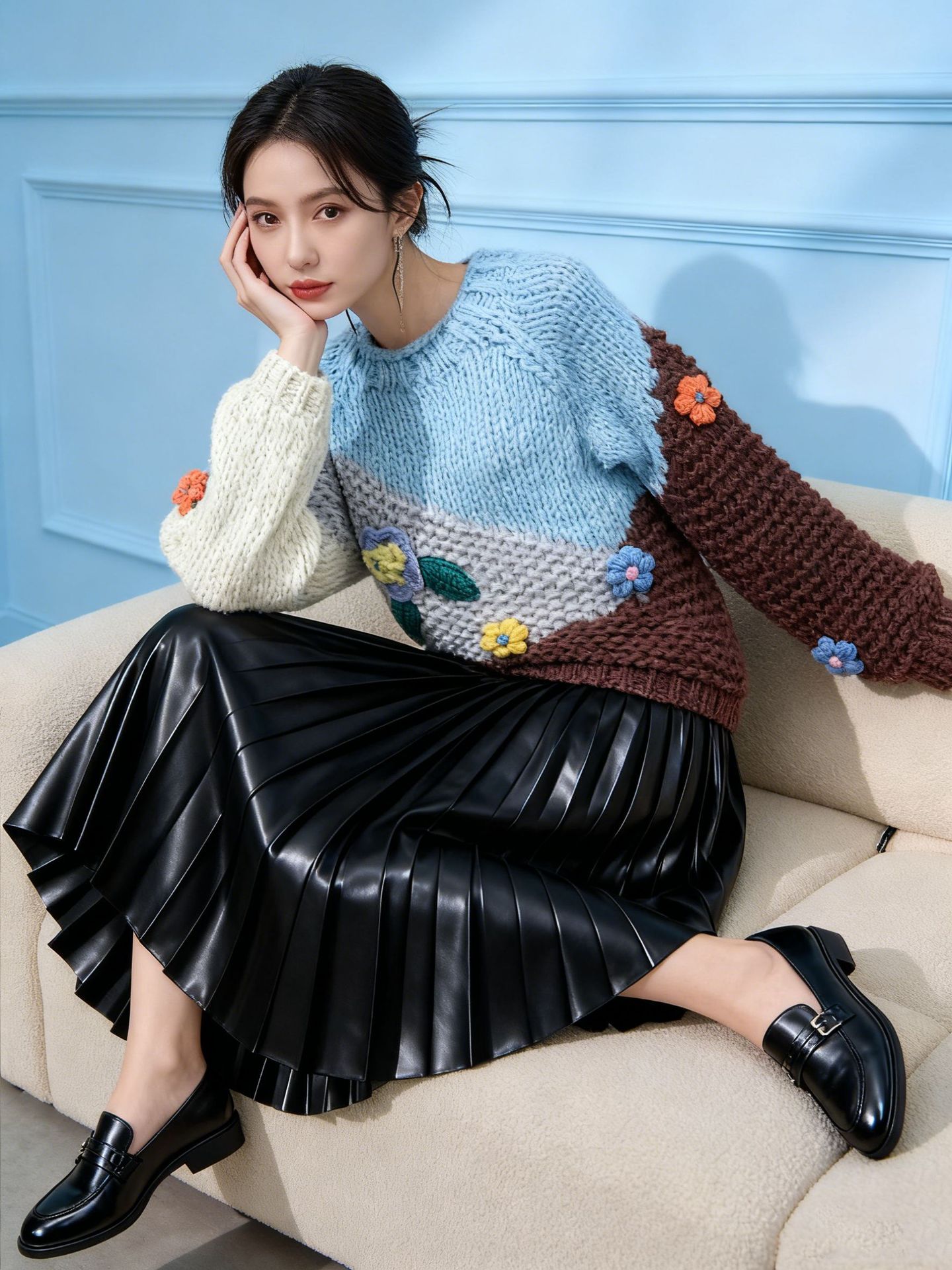 Women's Viscose Fiber Pullover Crew Neck Long Sleeve Sweater Manufacturer - MOQ 100 pcs - Style 58024