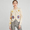 Women's Viscose Fiber Cardigan Crew Neck Long Sleeve Sweater Manufacturer - MOQ 100 pcs - Style 58037