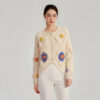 Women's Viscose Fiber Cardigan Crew Neck Long Sleeve Sweater Manufacturer - MOQ 100 pcs - Style 58037