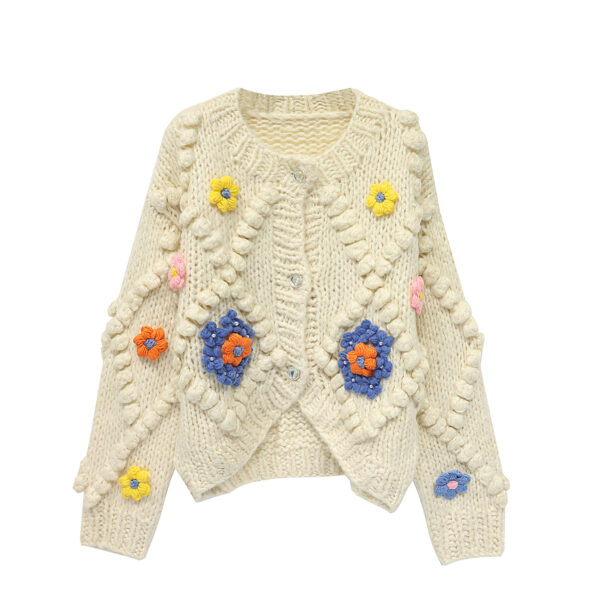 Women's Viscose Fiber Cardigan Crew Neck Long Sleeve Sweater Manufacturer - MOQ 100 pcs - Style 58037