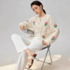 Women's Viscose Fiber Cardigan Crew Neck Long Sleeve Sweater Manufacturer - MOQ 100 pcs - Style 58052