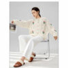 Women's Viscose Fiber Cardigan Crew Neck Long Sleeve Sweater Manufacturer - MOQ 100 pcs - Style 58052
