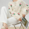 Women's Viscose Fiber Cardigan Crew Neck Long Sleeve Sweater Manufacturer - MOQ 100 pcs - Style 58052