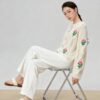 Women's Viscose Fiber Cardigan Crew Neck Long Sleeve Sweater Manufacturer - MOQ 100 pcs - Style 58052