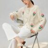 Women's Viscose Fiber Cardigan Crew Neck Long Sleeve Sweater Manufacturer - MOQ 100 pcs - Style 58052