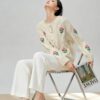 Women's Viscose Fiber Cardigan Crew Neck Long Sleeve Sweater Manufacturer - MOQ 100 pcs - Style 58052