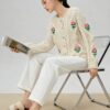 Women's Viscose Fiber Cardigan Crew Neck Long Sleeve Sweater Manufacturer - MOQ 100 pcs - Style 58052