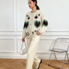Women's Cardigan Crew Neck Long Sleeve Sweater Manufacturer - MOQ 100 pcs - Style 58054