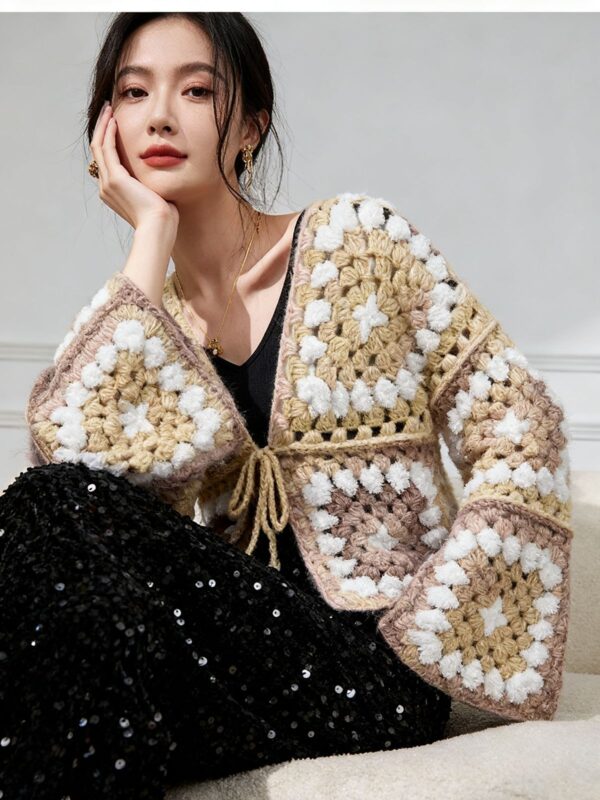 Women's Cardigan V Neck Long Sleeve Sweater Manufacturer - MOQ 100 pcs - Style 58055