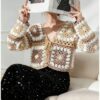 Women's Cardigan V Neck Long Sleeve Sweater Manufacturer - MOQ 100 pcs - Style 58055