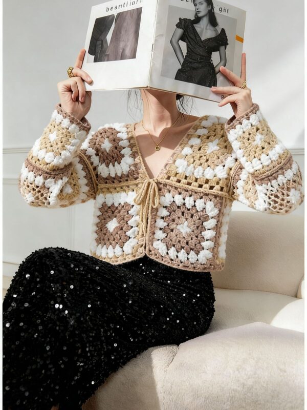 Women's Cardigan V Neck Long Sleeve Sweater Manufacturer - MOQ 100 pcs - Style 58055
