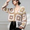 Women's Cardigan V Neck Long Sleeve Sweater Manufacturer - MOQ 100 pcs - Style 58055