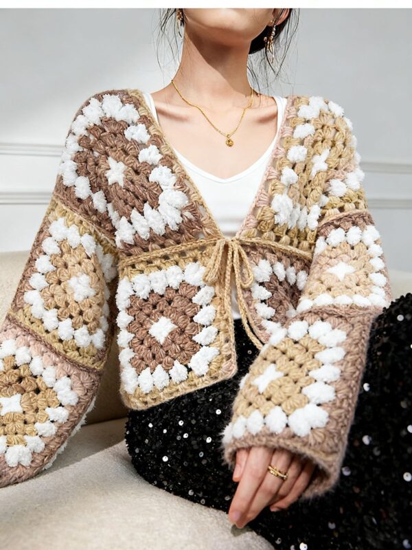 Women's Cardigan V Neck Long Sleeve Sweater Manufacturer - MOQ 100 pcs - Style 58055