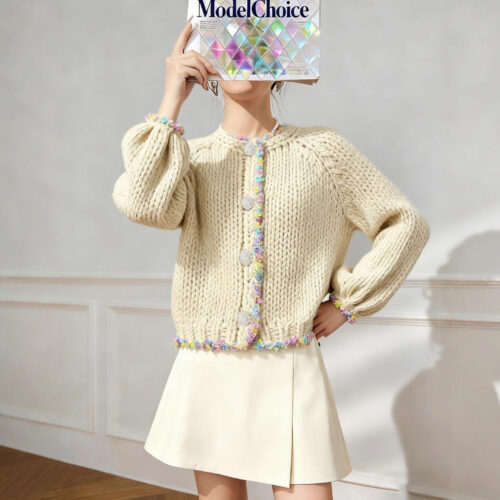 Women's Cardigan Crew Neck Long Sleeve Sweater Manufacturer - MOQ 100 pcs - Style 58058 Women's Cardigan Crew Neck Long Sleeve Sweater Manufacturer - MOQ 100 pcs - Style 58058