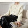 Women's Cardigan Crew Neck Long Sleeve Sweater Manufacturer - MOQ 100 pcs - Style 58058